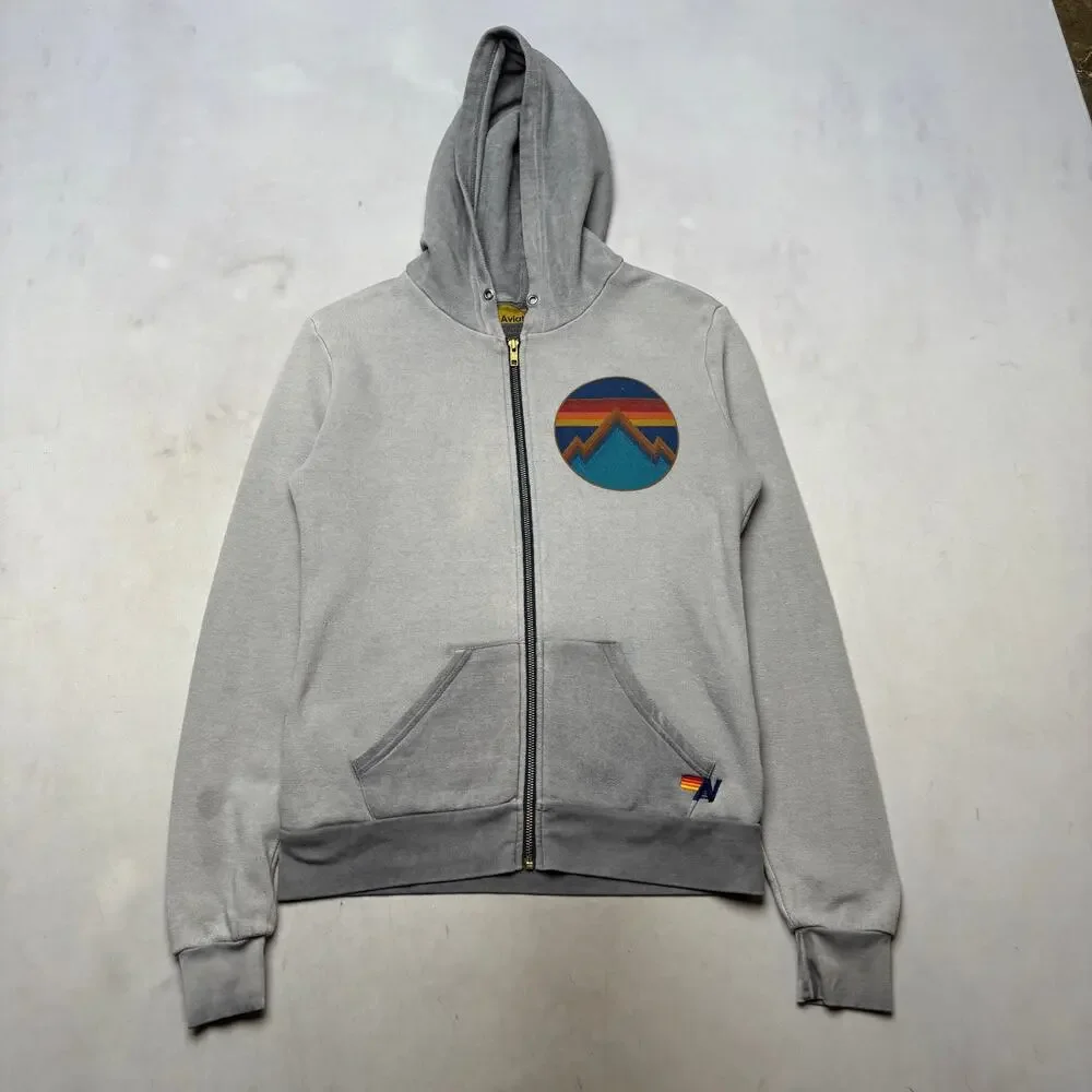Aviator Nation Rainbow Mountain Full Zip Hoodie Women's Small Faded Retro - Picture 3 of 13
